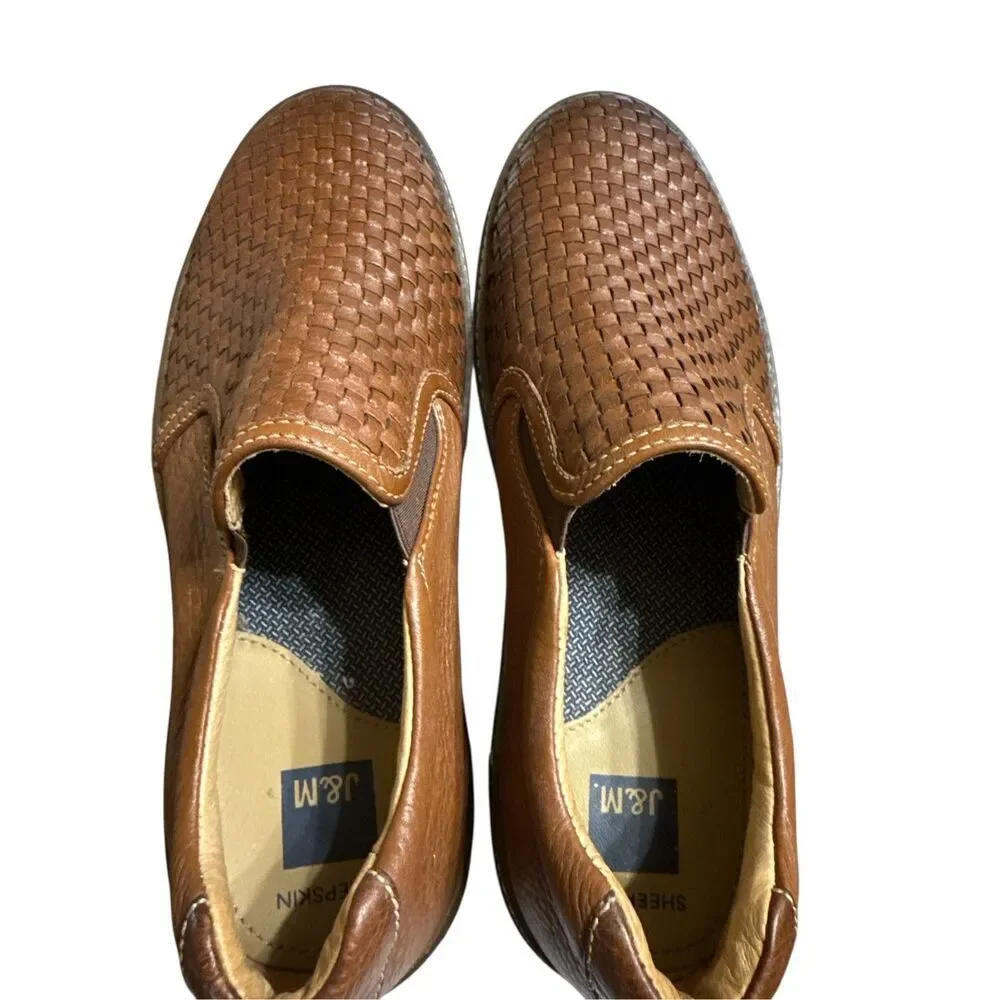 251382 PF50 MCGUFFEY MEN SHOE SIZE 8M TAN LEATHER SLIP-ON BY JOHNSTON & MURPHY